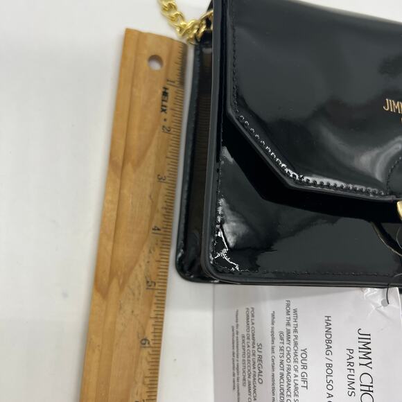 Jimmy Choo Parfum Gold Chain Black Patent Crossbody Bag - Picture 5 of 16